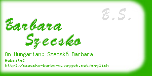 barbara szecsko business card